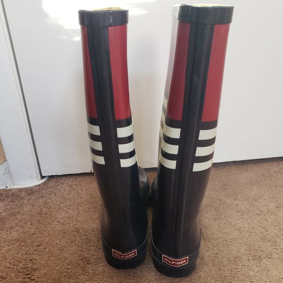 Tommy Hilfiger Women's  Red/White/Blue Tall Rain Boots - Picture 5 of 5
